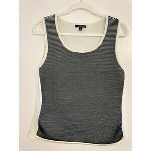 Carlisle Womens Knit Black & White Tank Quiet Luxury Capsule Old Money Medium